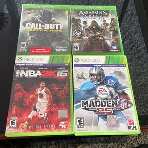 2 Xbox one games and 2 Xbox 360 games
